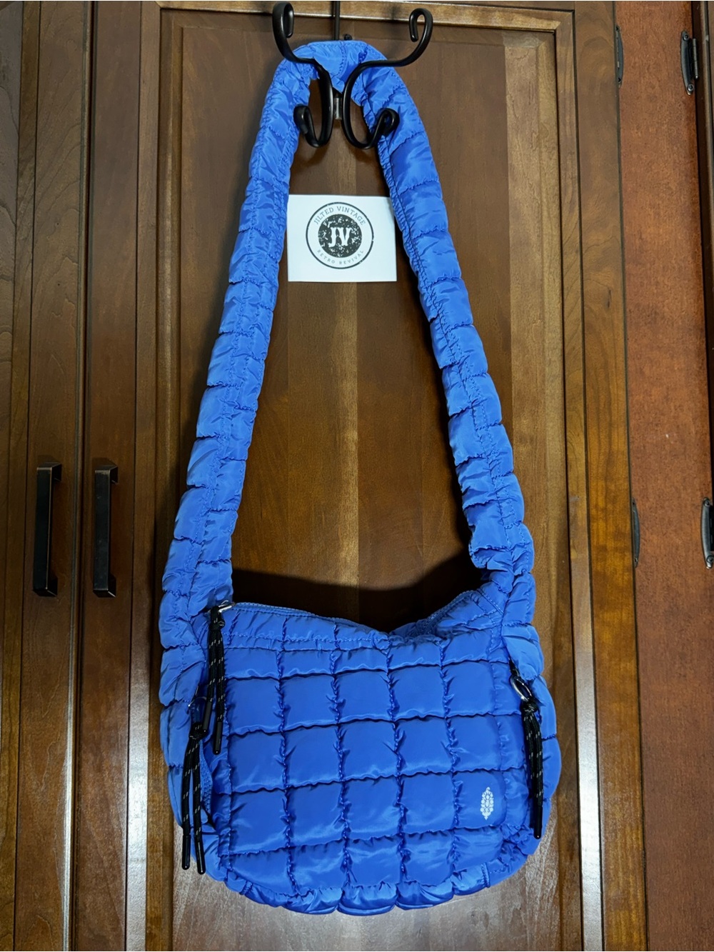 Free People Movement Baby Carryall Quilted Puffer Shoulder Bag Blueberry NWOT